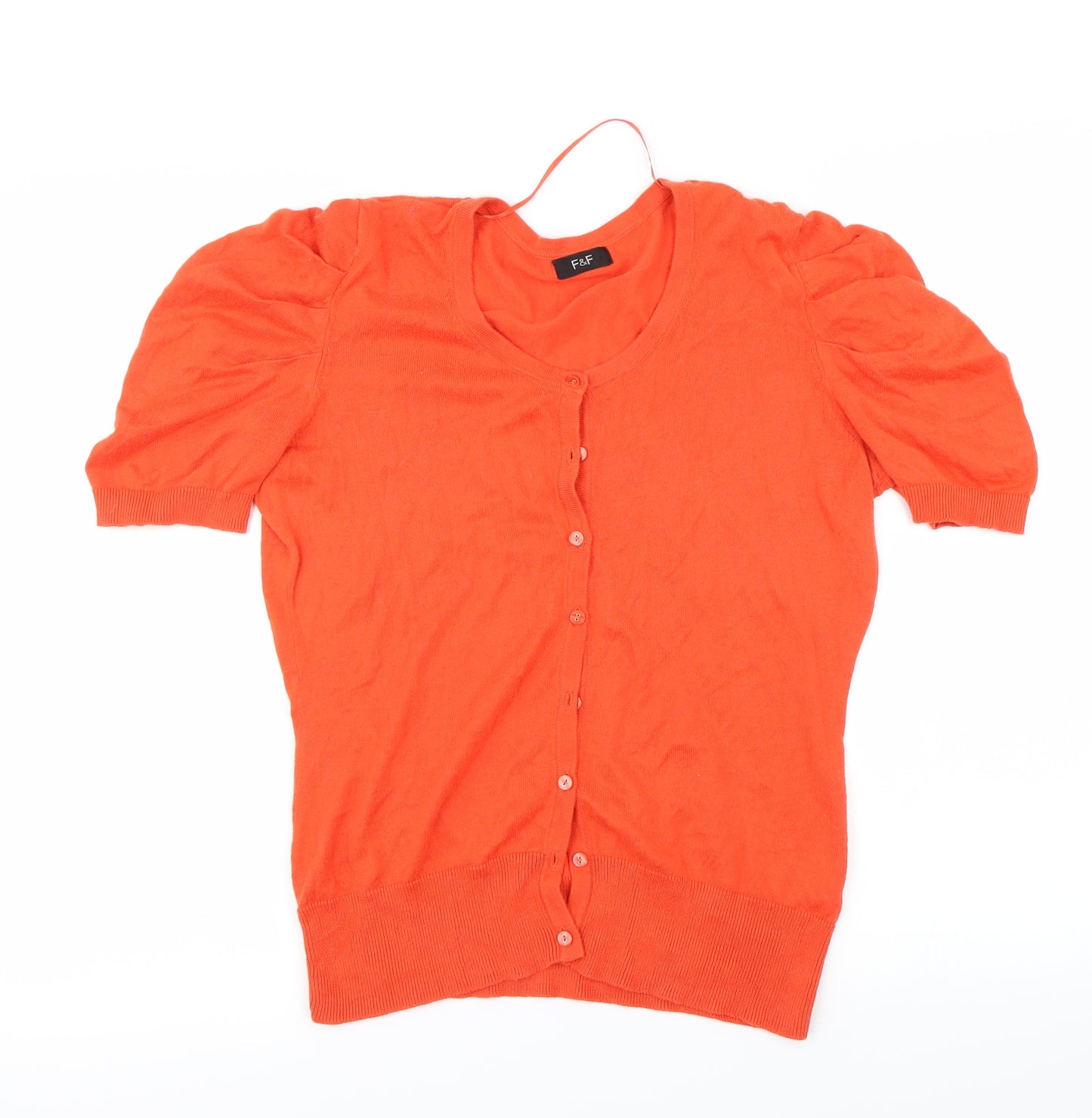 F&F Womens Orange   Cardigan Jumper Size 12