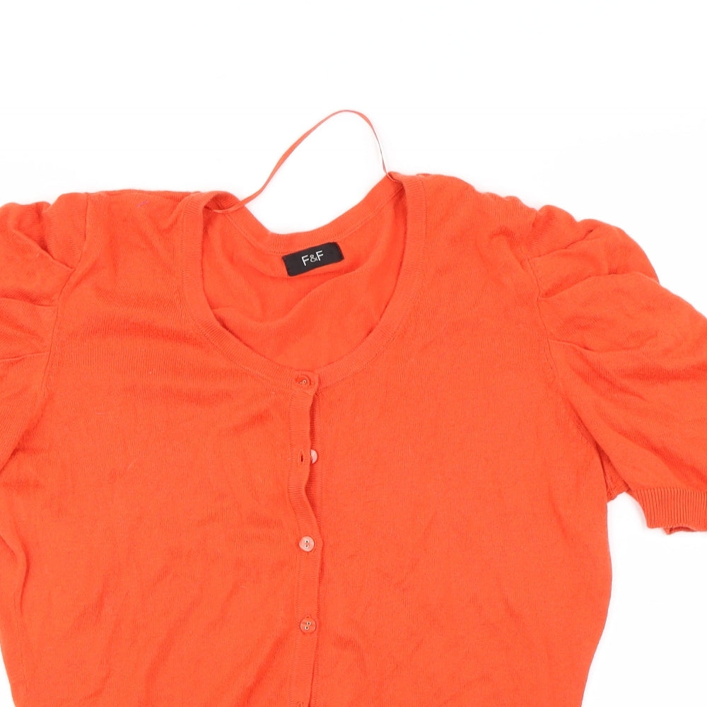 F&F Womens Orange   Cardigan Jumper Size 12