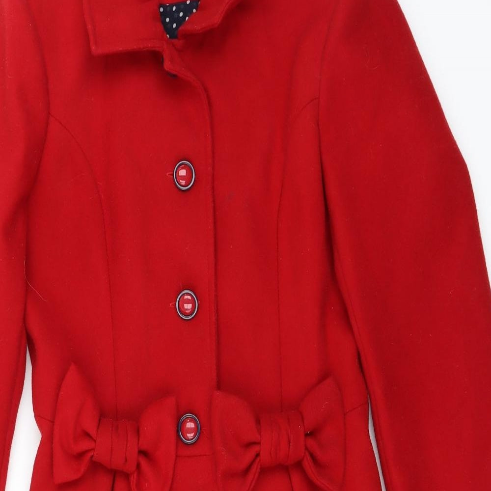 Miss Selfridge Womens Red   Jacket Coat Size 8