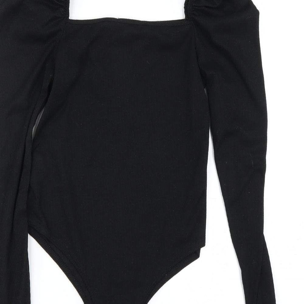 PRETTYLITTLETHING Womens Black   Bodysuit One-Piece Size 12