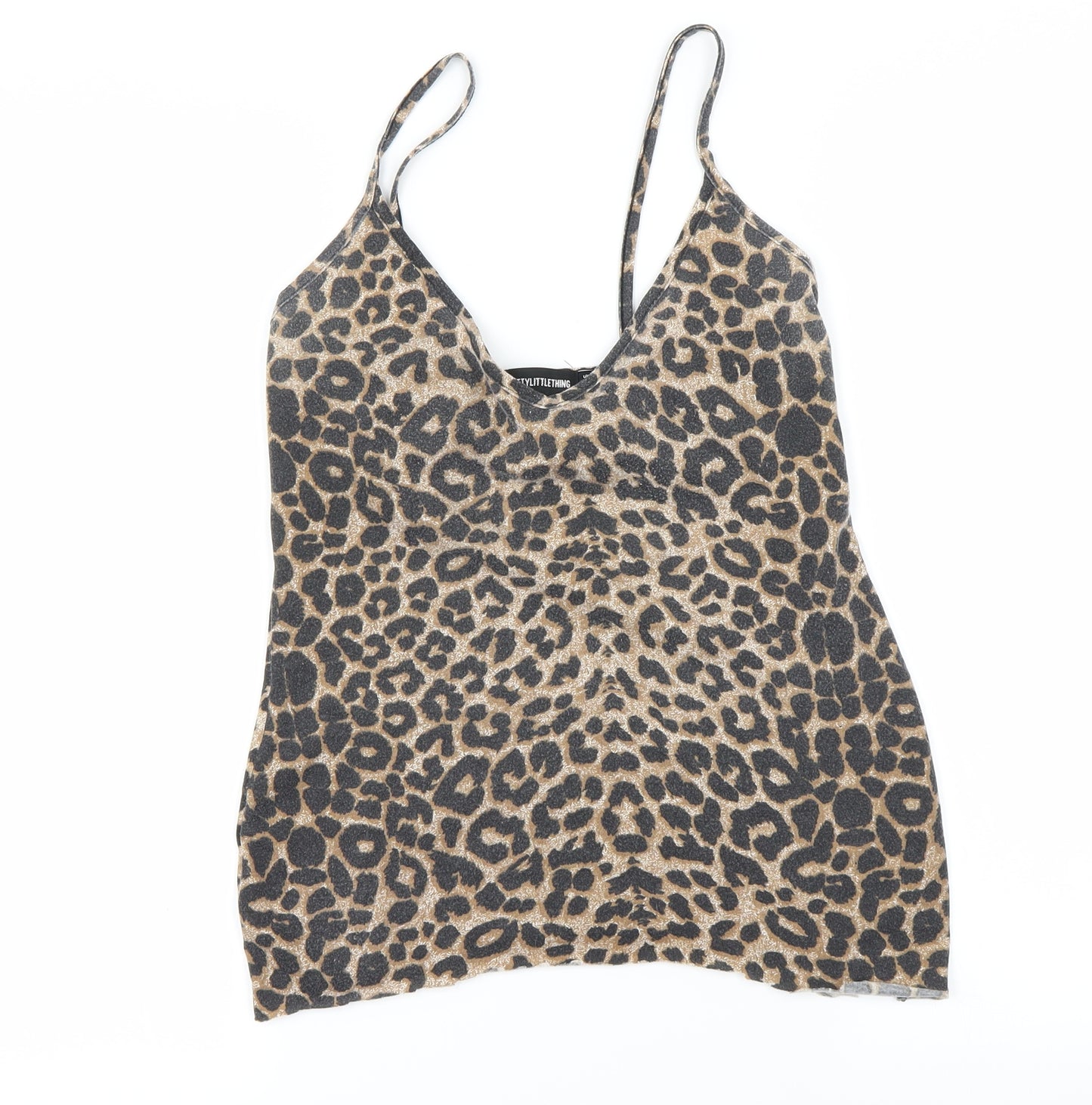 PRETTYLITTLETHING Womens Multicoloured Animal Print  Basic T-Shirt Size 12