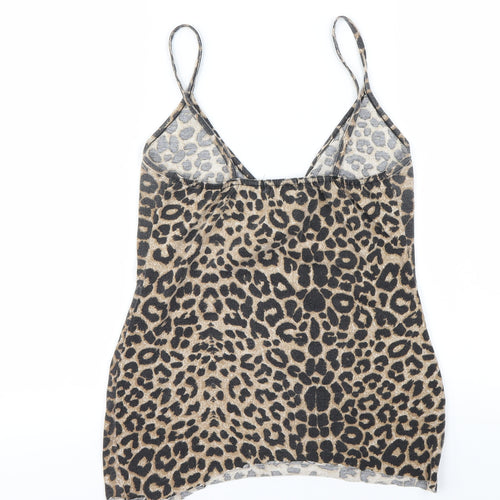 PRETTYLITTLETHING Womens Multicoloured Animal Print  Basic T-Shirt Size 12