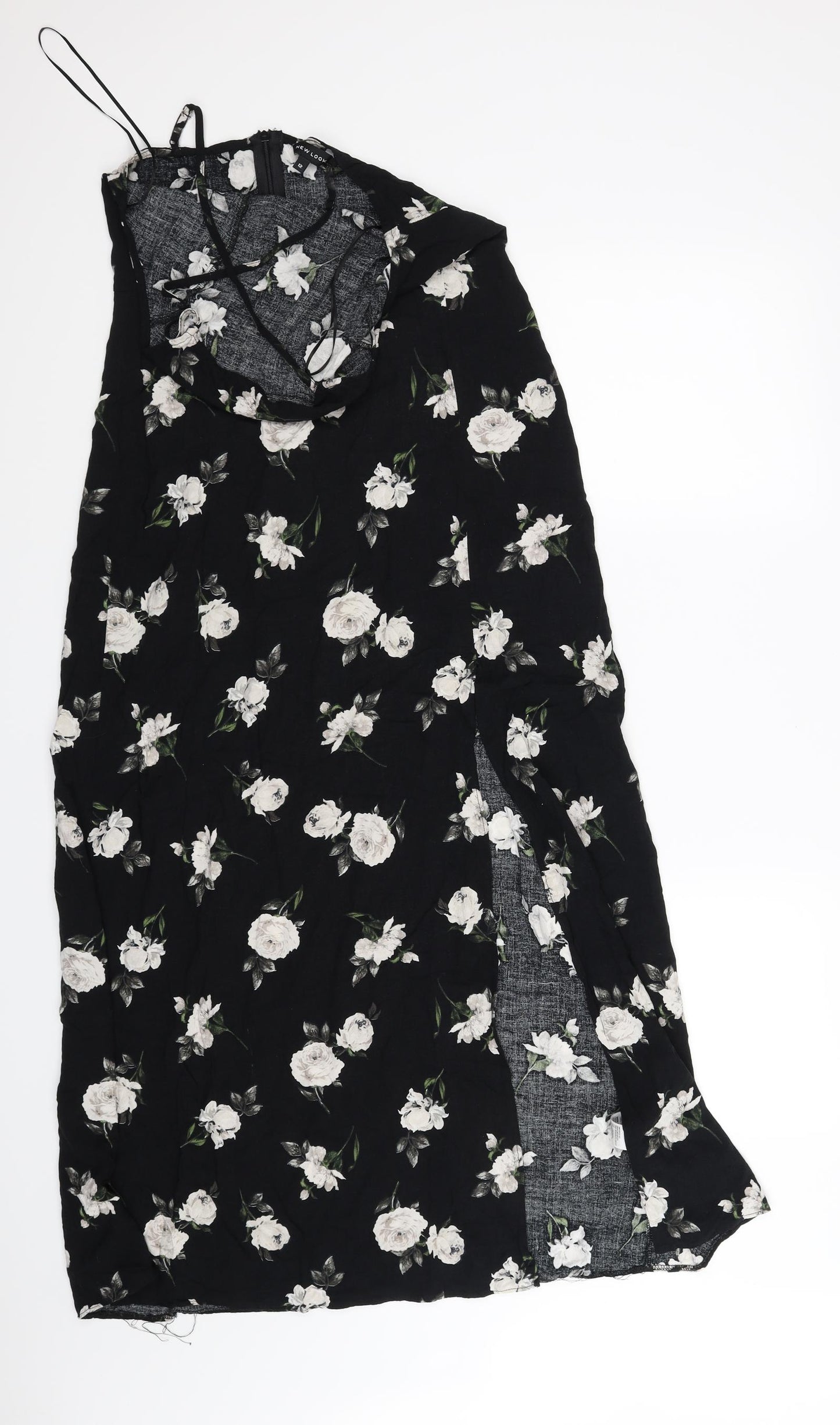 New Look Womens Black Floral  Bodycon  Size 12