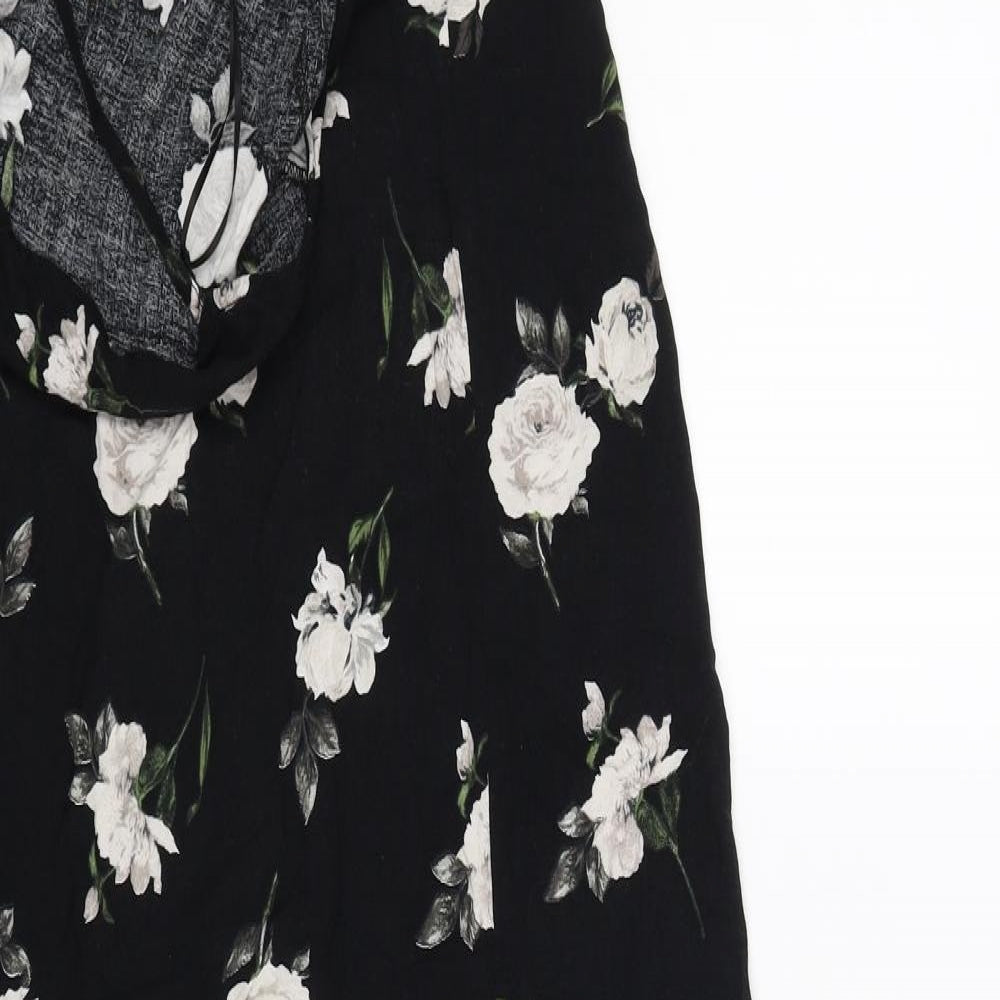 New Look Womens Black Floral  Bodycon  Size 12