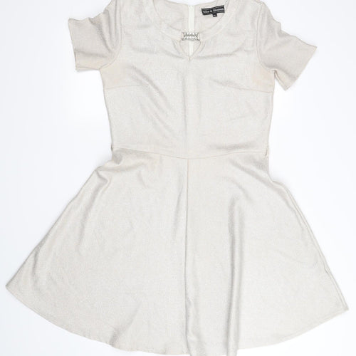millie & blossom Womens Beige   Fit & Flare  Size 14