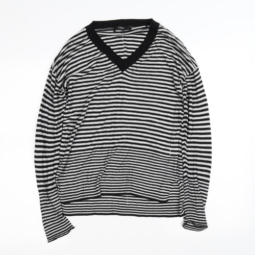 NEXT Womens Black Striped  Basic Blouse Size 10