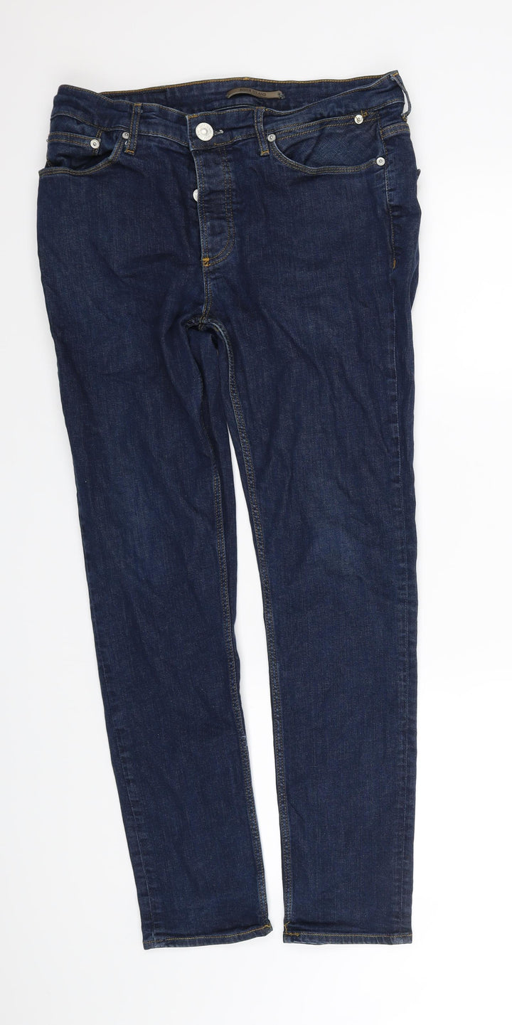 River Island Womens Blue Straight Jeans Size 34 in L31 in
