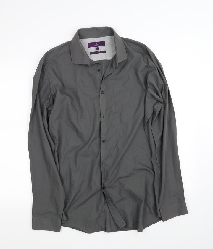 NEXT Mens Grey Button-Up Size 16