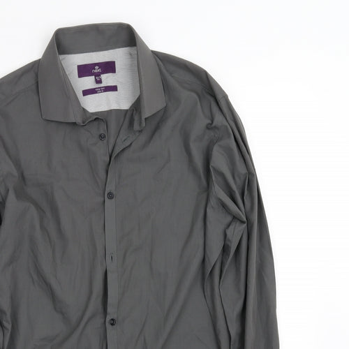 NEXT Mens Grey    Button-Up Size 16