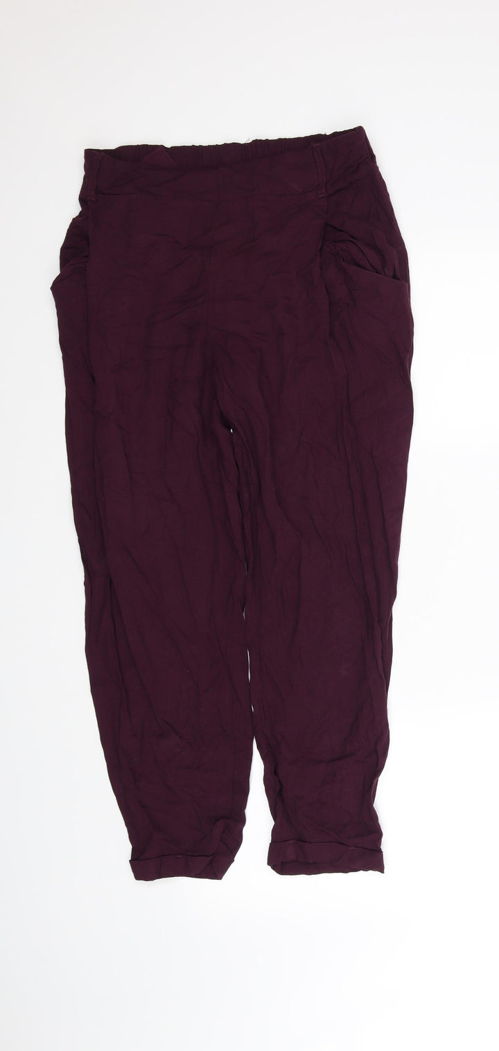 New Look Womens Purple Trousers Size 12 L29 in