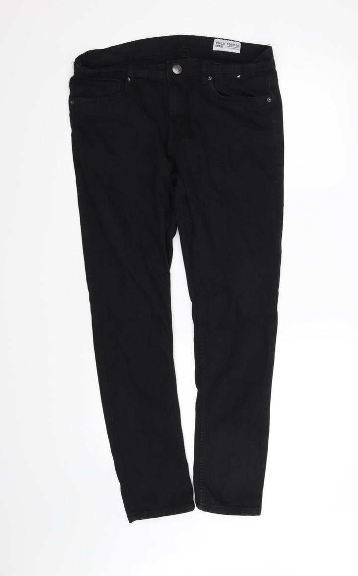 Denim & Co. Womens Black Trousers Size M L32 in