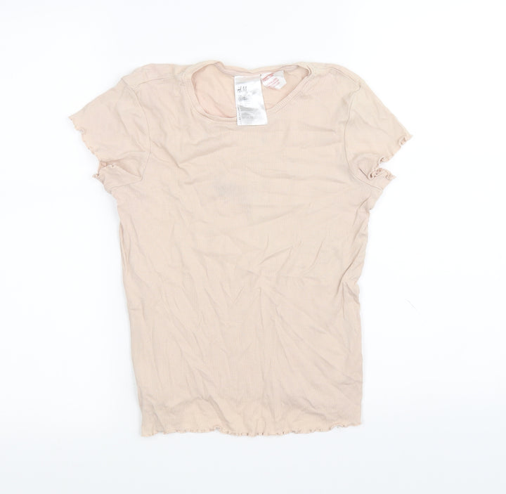 H&M Girls Pink Basic T-Shirt Size 10-11 Years