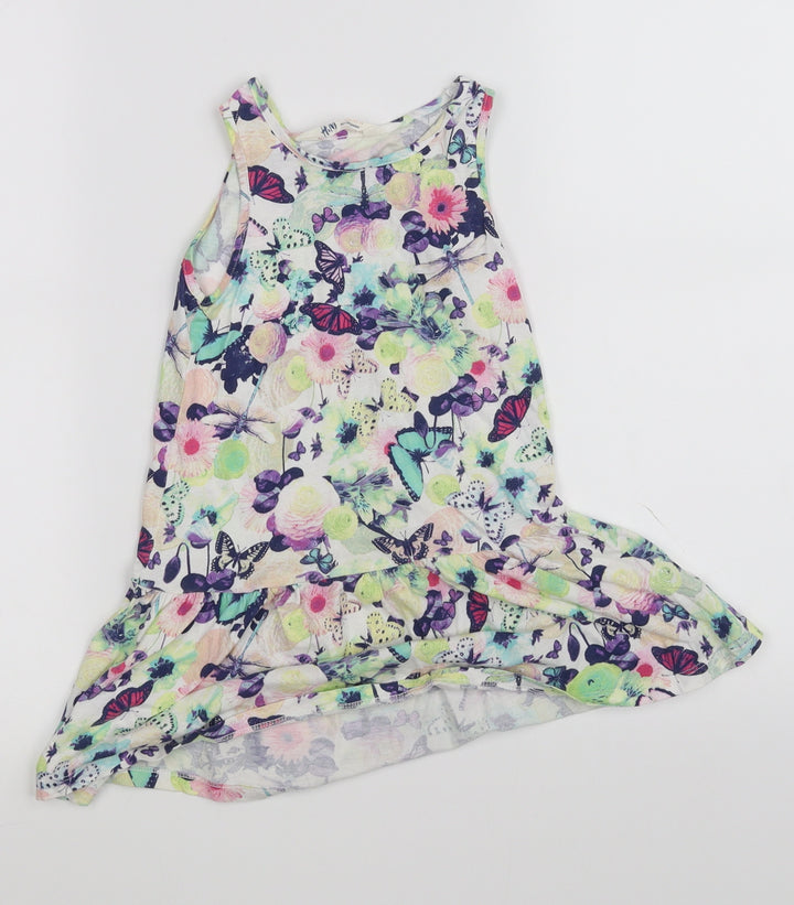 F&F Girls White Animal Print  Fit & Flare  Size 3-4 Years