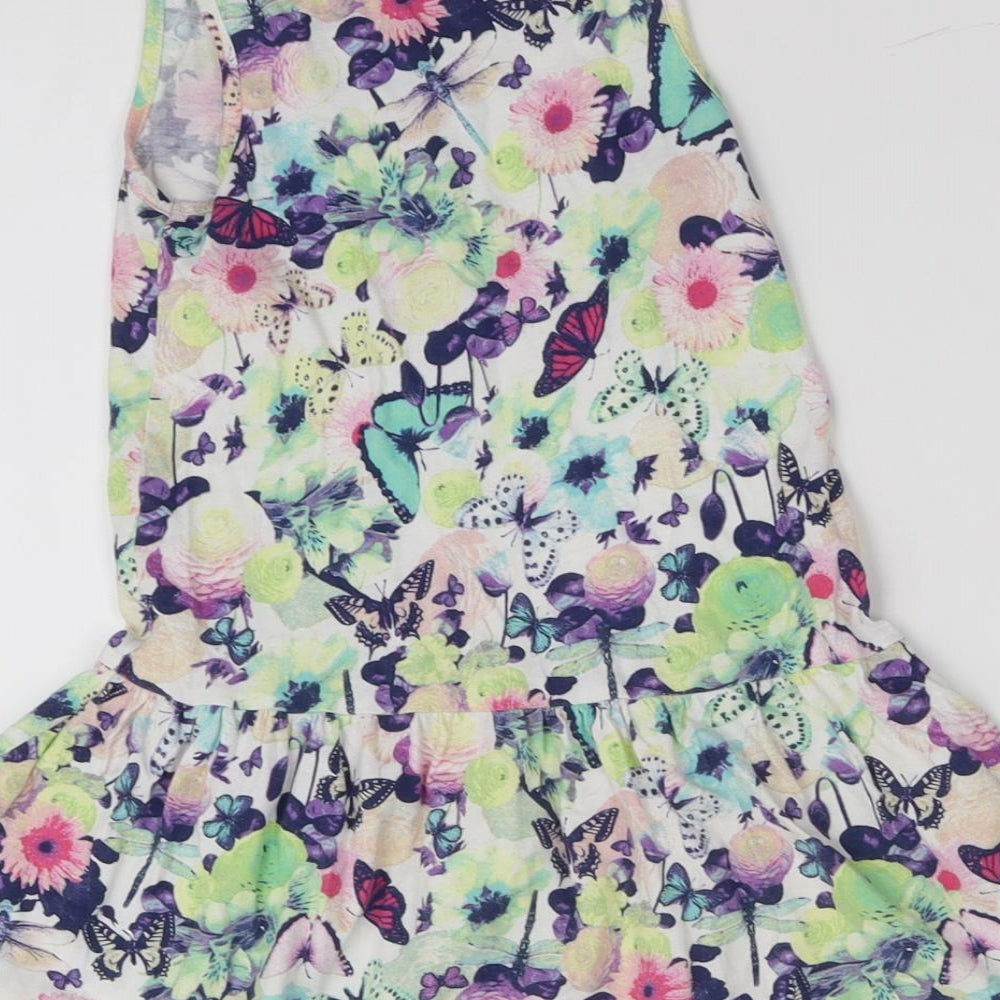 F&F Girls White Animal Print  Fit & Flare  Size 3-4 Years
