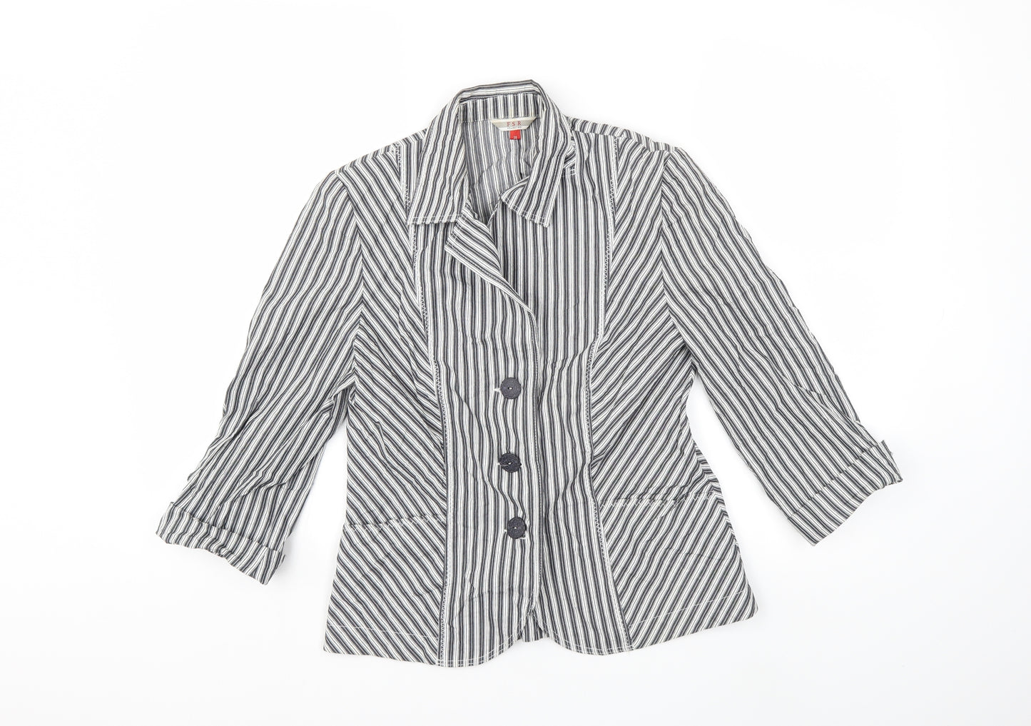FSR Womens Grey Striped  Jacket  Size 8