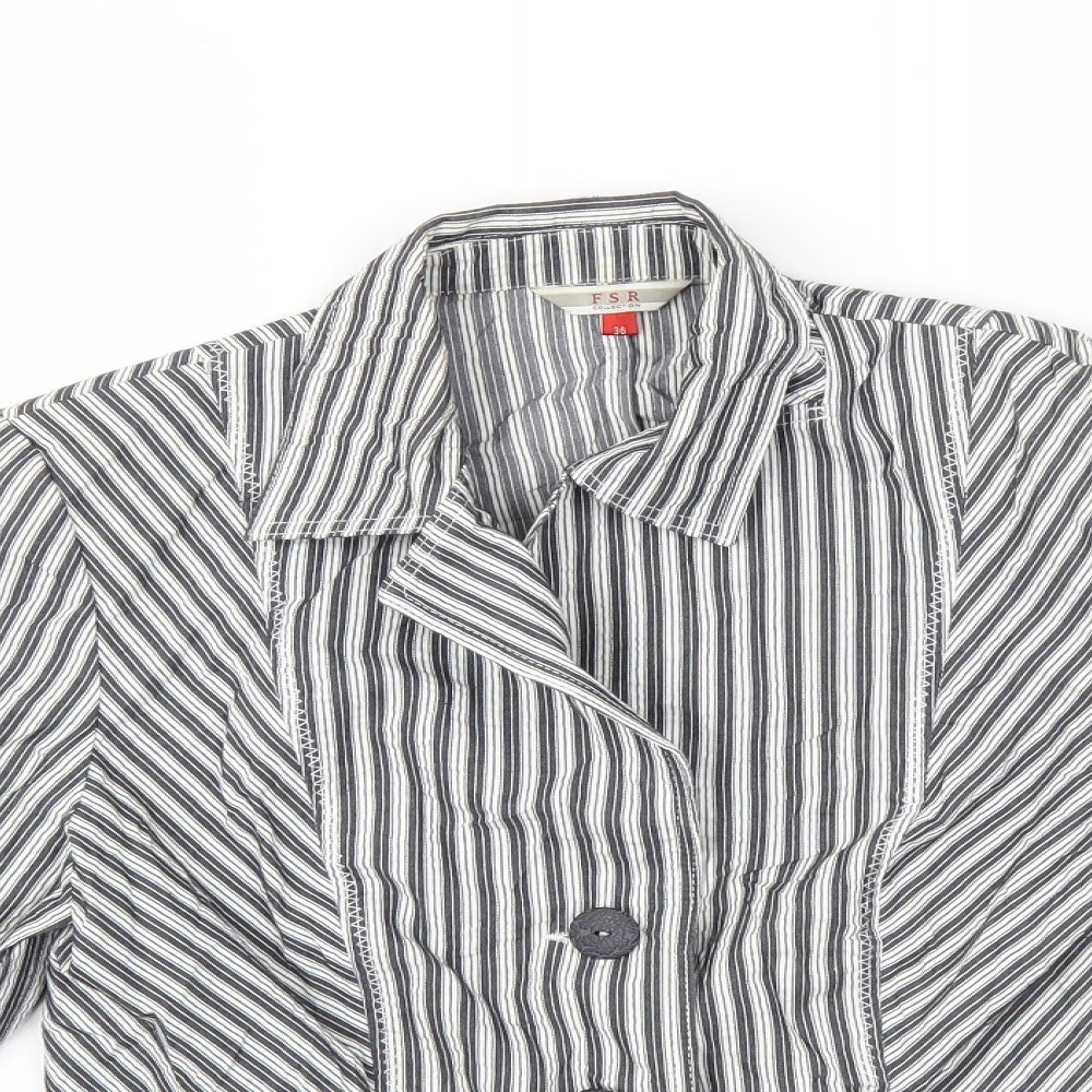 FSR Womens Grey Striped  Jacket  Size 8