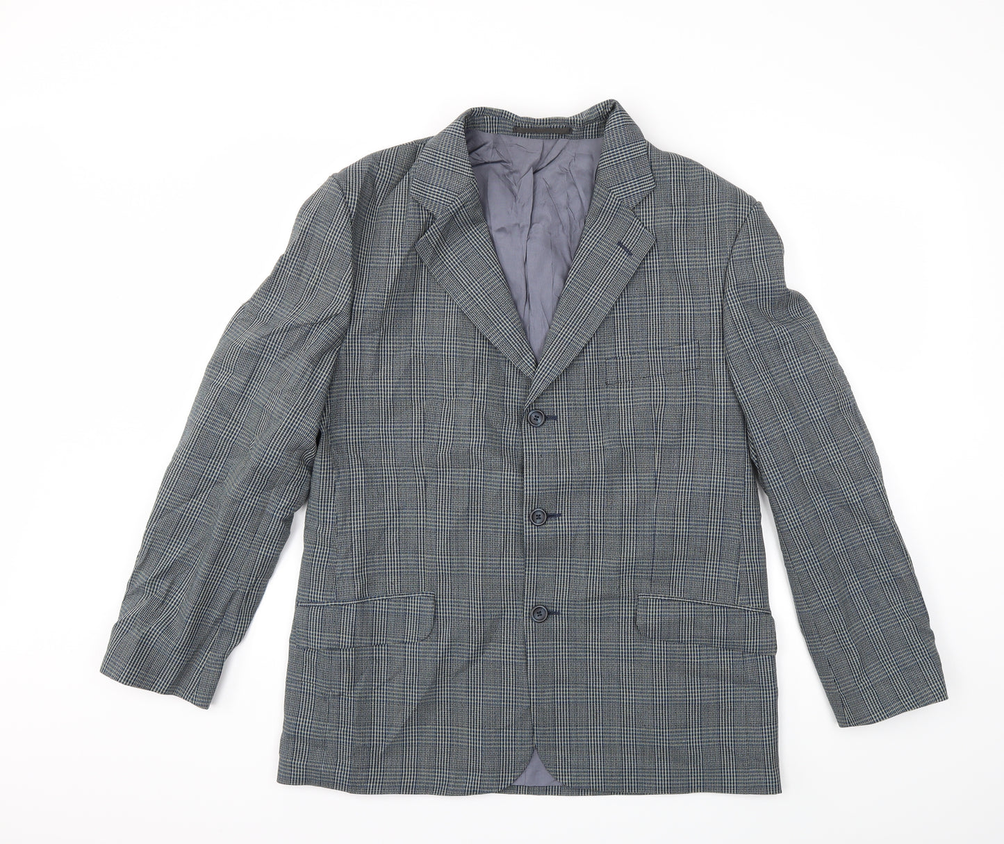 Preworn Mens Grey Check  Jacket Suit Jacket Size 42