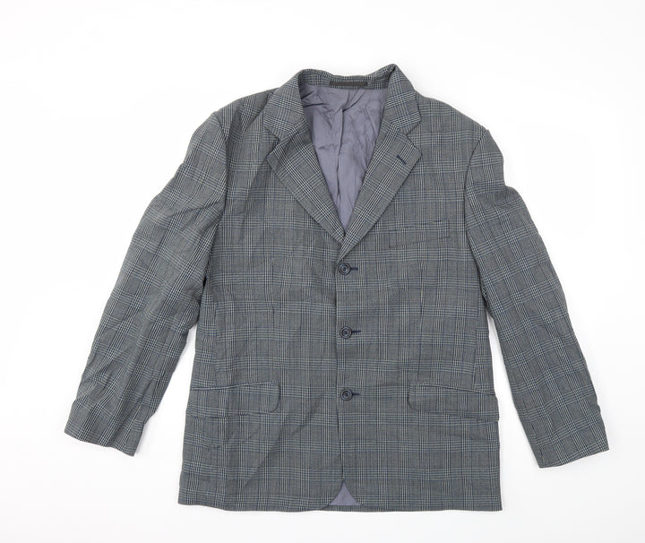 Preworn Mens Grey Check  Jacket Suit Jacket Size 42