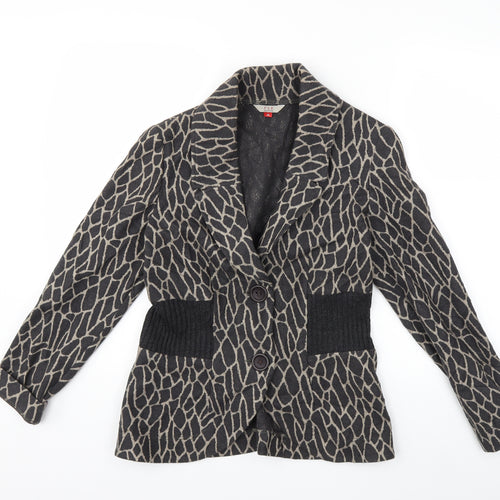 FSR Womens Grey Animal Print  Jacket  Size 10