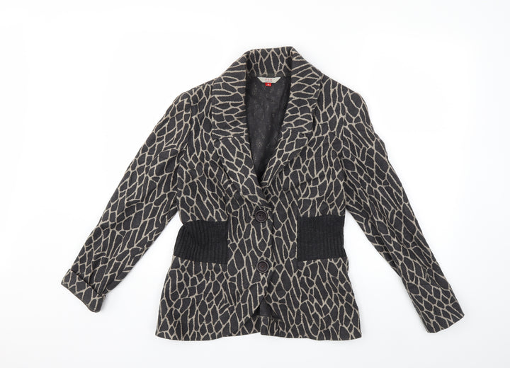 FSR Womens Grey Animal Print  Jacket  Size 10