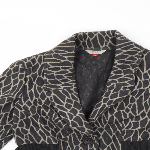 FSR Womens Grey Animal Print  Jacket  Size 10