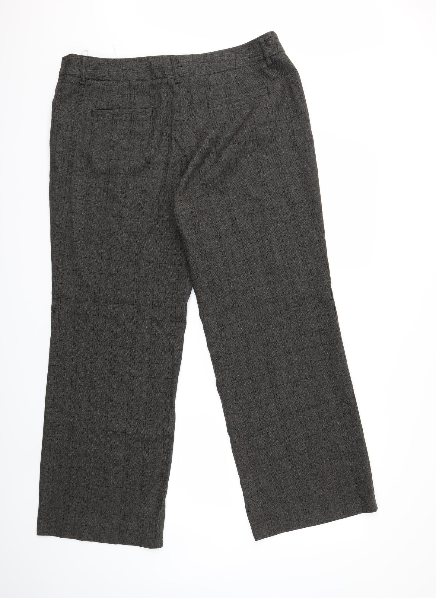 NEXT Womens Grey Check  Trousers  Size 18 L30 in