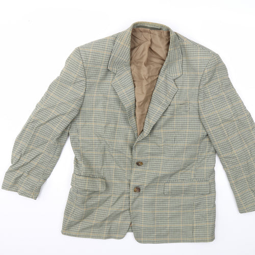 C&A Mens Green Check  Jacket Suit Jacket Size 38
