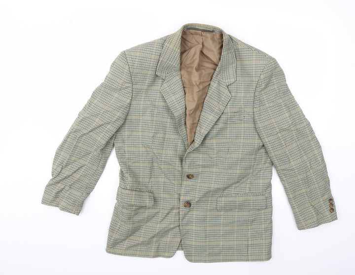 C&A Mens Green Check  Jacket Suit Jacket Size 38
