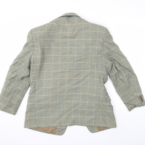 C&A Mens Green Check  Jacket Suit Jacket Size 38