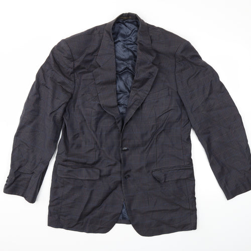 Marks and Spencer Mens Blue Check  Jacket Suit Jacket Size 42