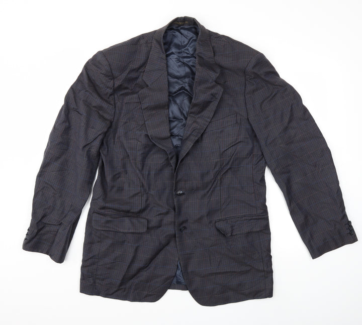 Marks and Spencer Mens Blue Check  Jacket Suit Jacket Size 42