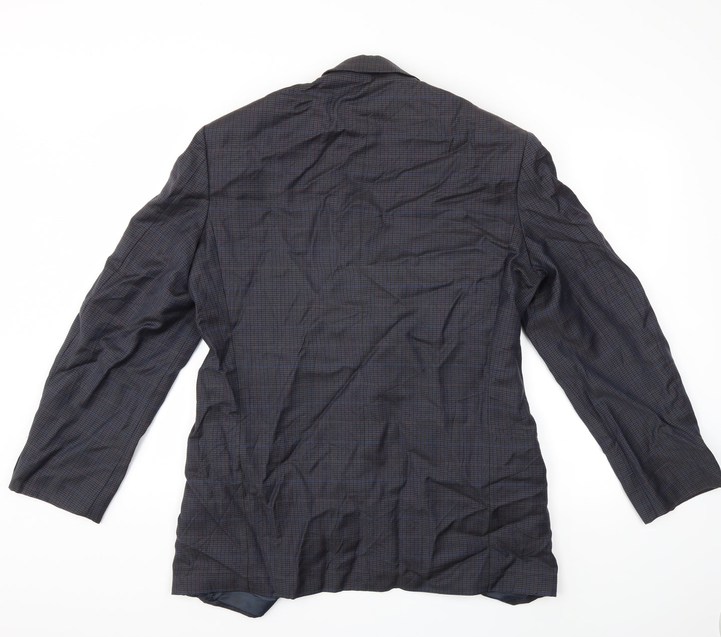 Marks and Spencer Mens Blue Check  Jacket Suit Jacket Size 42