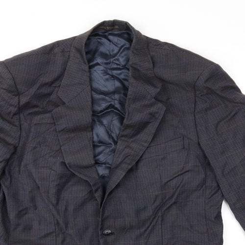 Marks and Spencer Mens Blue Check  Jacket Suit Jacket Size 42