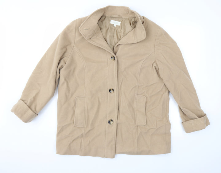 Marks and Spencer Womens Beige Overcoat Coat Size 18