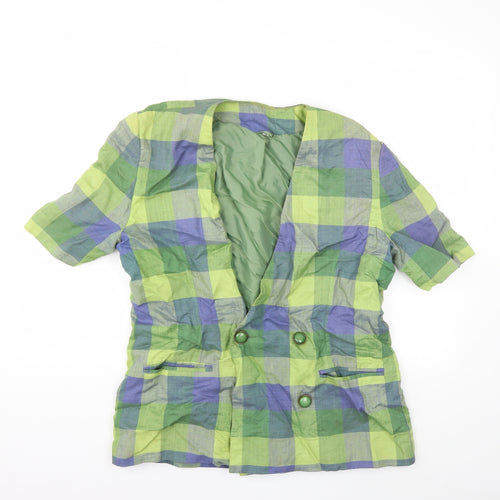 Preworn Womens Green Check  Jacket Blazer Size 16