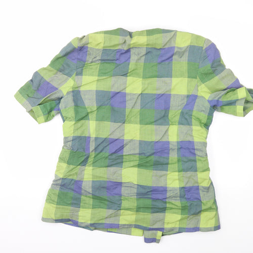 Preworn Womens Green Check  Jacket Blazer Size 16