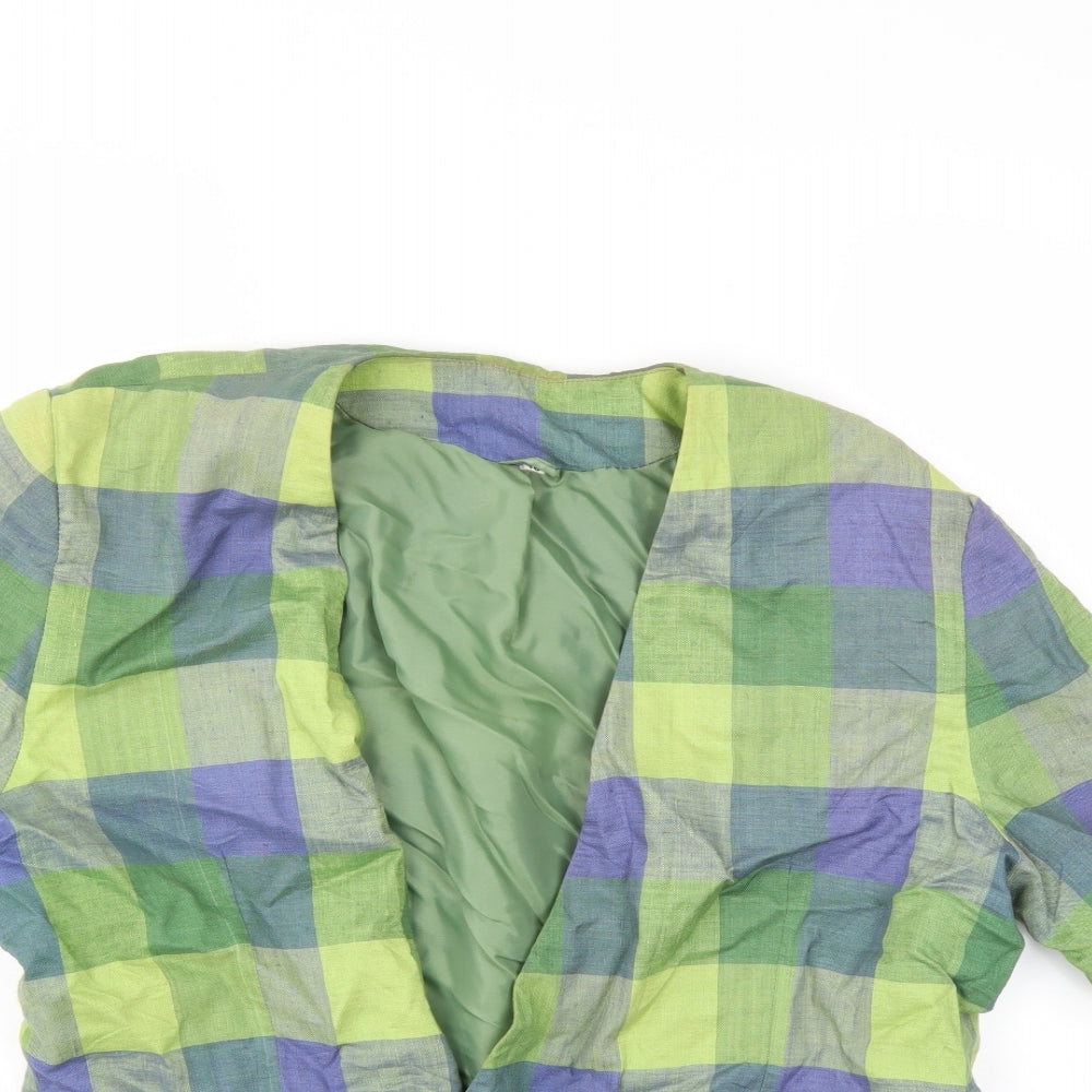 Preworn Womens Green Check  Jacket Blazer Size 16