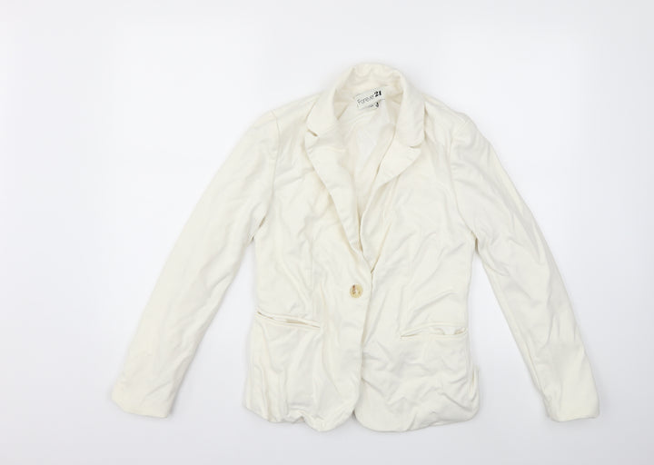FOREVER 21 Womens White Jacket Blazer Size S