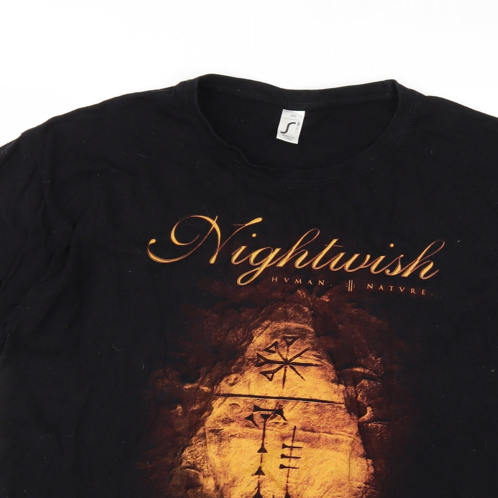 Preworn Mens Black    T-Shirt Size 2XL