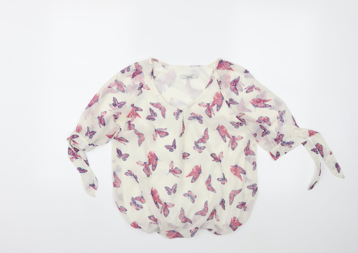 George Womens White   Basic Blouse Size 8