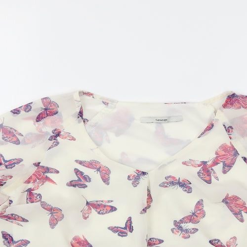 George Womens White   Basic Blouse Size 8