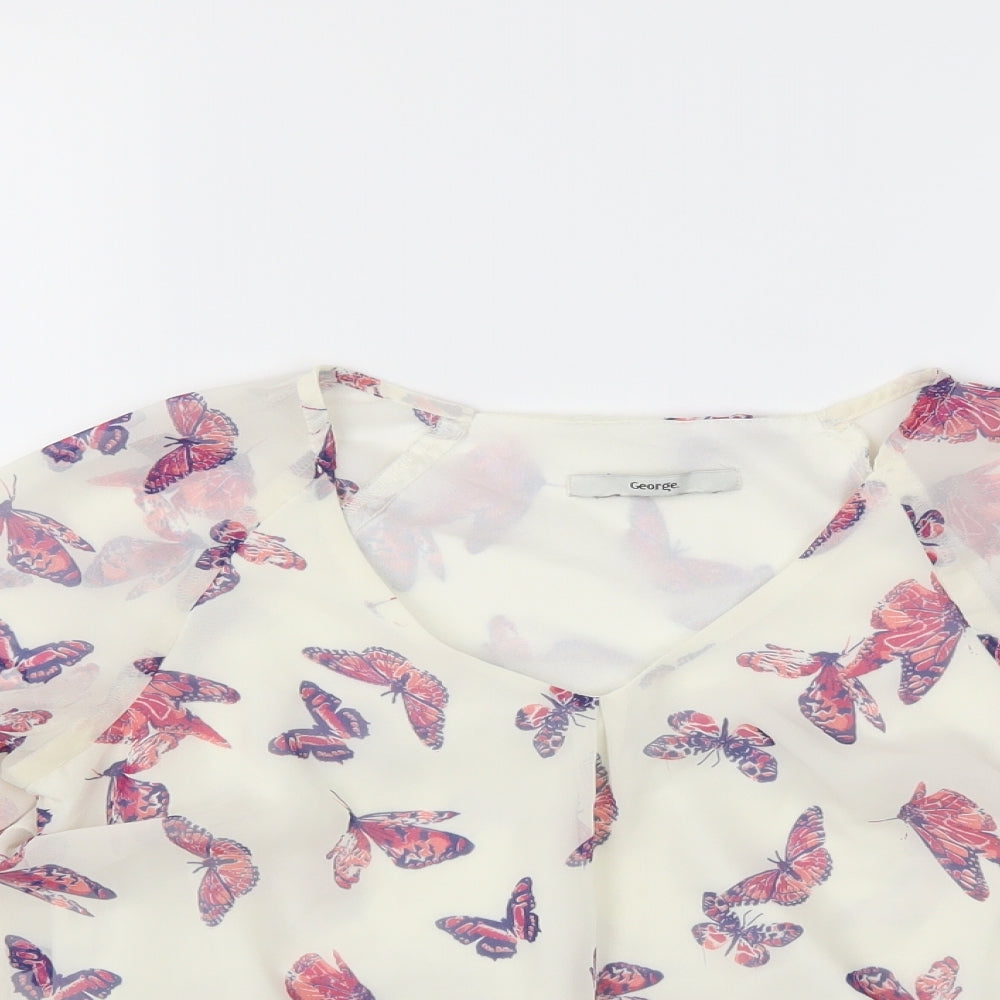 George Womens White   Basic Blouse Size 8