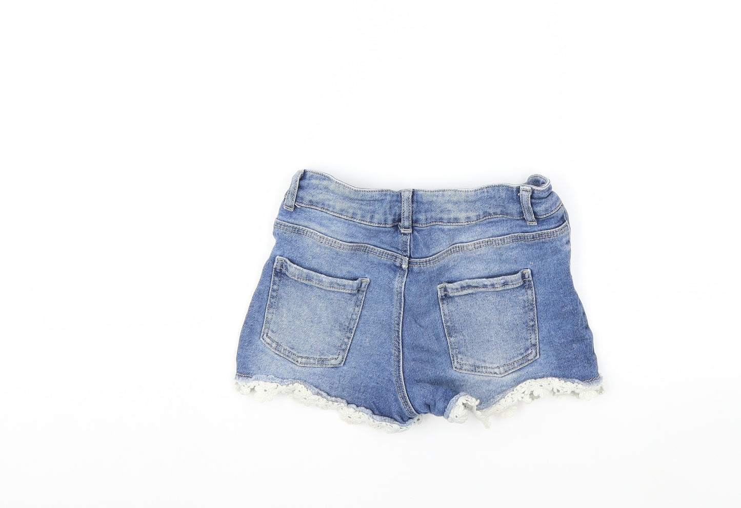 Denim & Co. Girls Blue  Denim Hot Pants Shorts Size 8-9 Years
