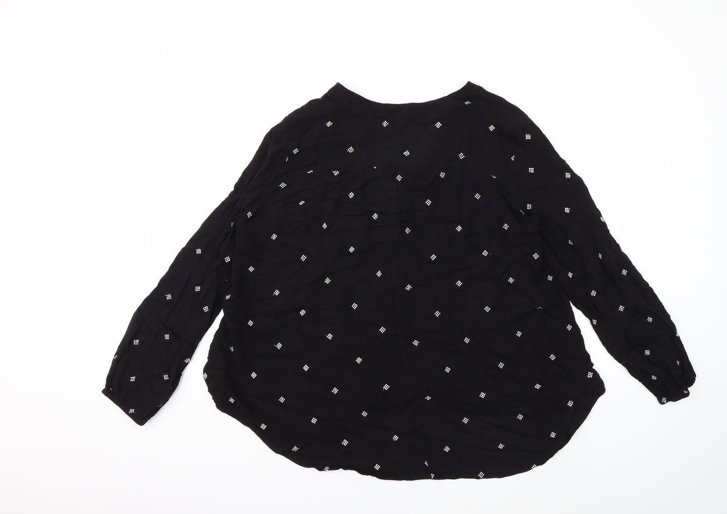 Apricot Womens Black Geometric  Basic Blouse Size 14