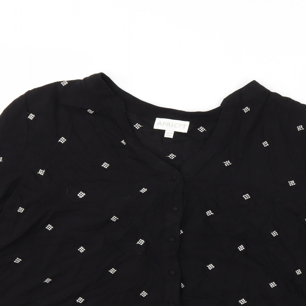 Apricot Womens Black Geometric  Basic Blouse Size 14