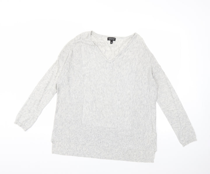 Topshop Womens Grey Knit Pullover Jumper Size 8