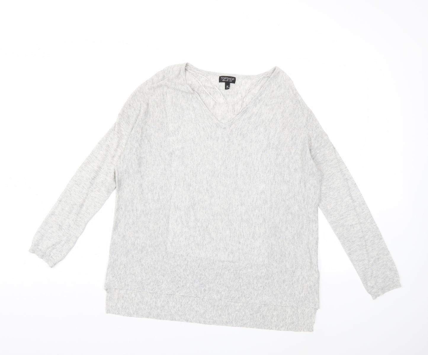 Topshop Womens Grey  Knit Pullover Jumper Size 8