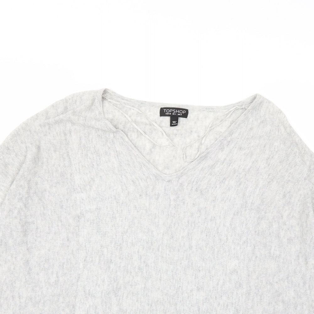 Topshop Womens Grey  Knit Pullover Jumper Size 8