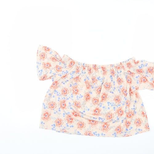 Miss Selfridge Womens Beige Floral  Basic Blouse Size 10