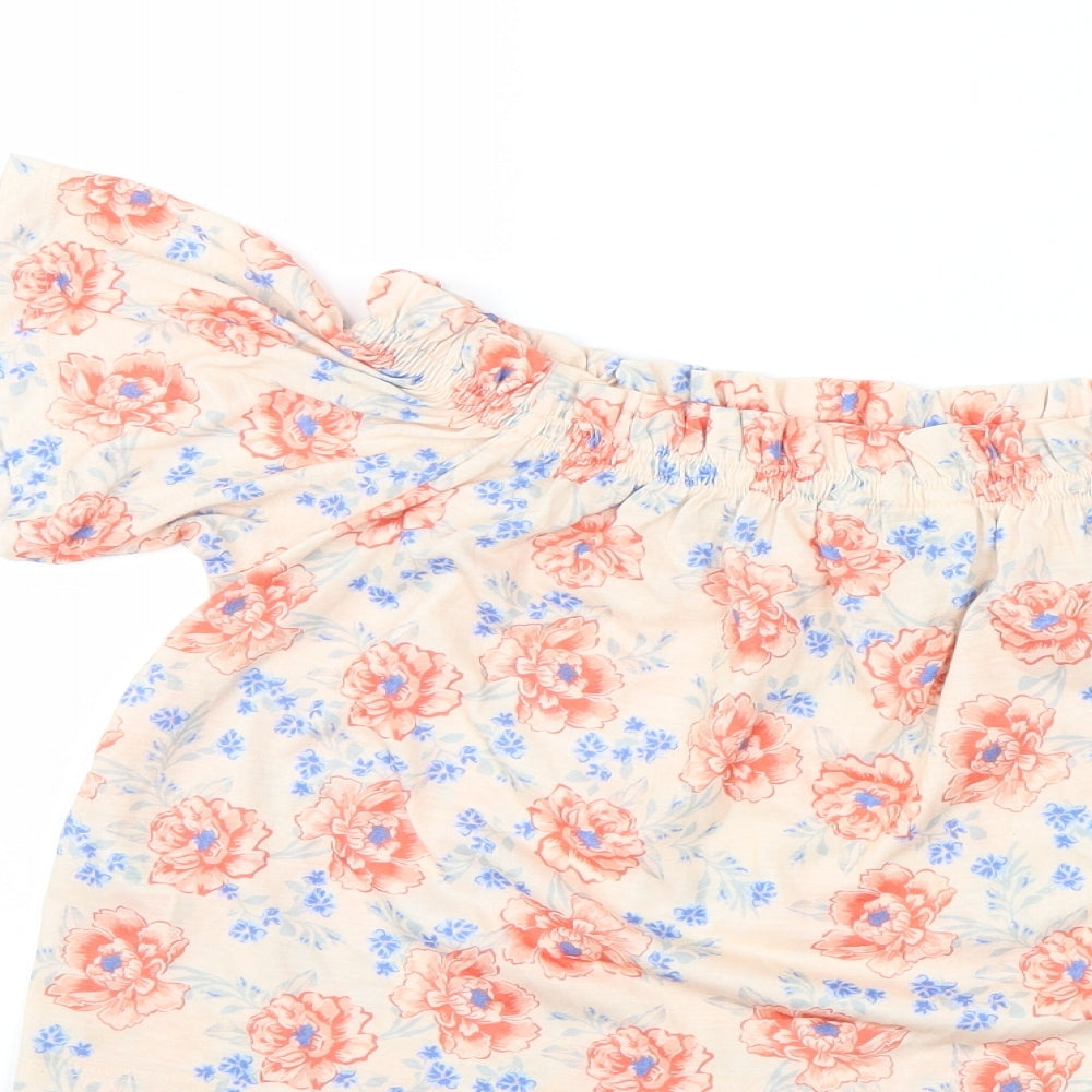 Miss Selfridge Womens Beige Floral  Basic Blouse Size 10